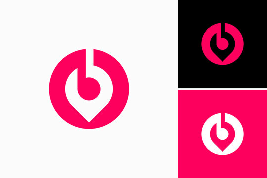 b with local pin logo vector premium template