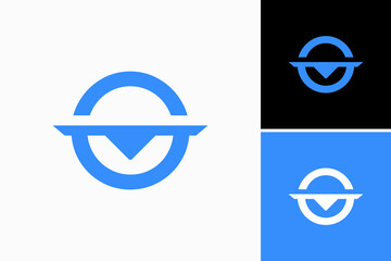 simple plane on circle logo vector premium template © beryl.std