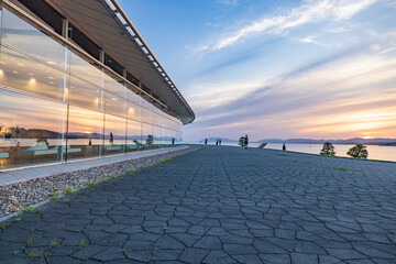 Sunset at Lake Shinji in Shimane Art Museum 島根県立美術館 宍道湖夕日