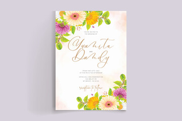 Obraz na płótnie Canvas beautiful chrysanthemum and rose floral card set