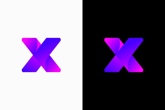 letter x dynamic line logo vector premium template