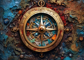Fototapeta na wymiar Compass theme background 