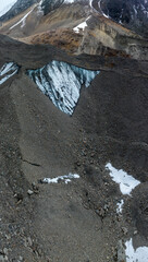 Aerial view of high altitude glacier in tibet, China