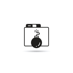 malware folder and bomb icon vector illustration