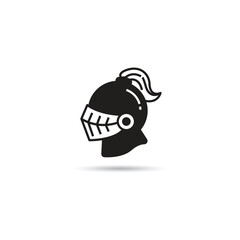 warrior helmet icon on white background