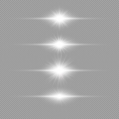 White horizontal light effect of lens flares