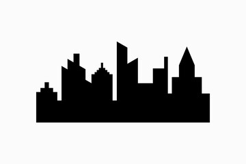 Fototapeta premium silhouette of urban buildings logo vector premium template