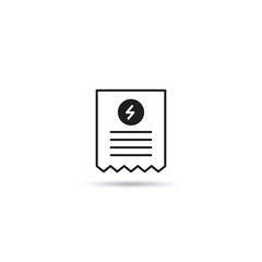 electricity bill icon on white background vector illustration