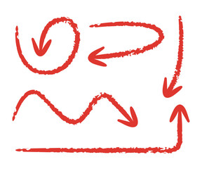 red sketch arrows symbol illustration
