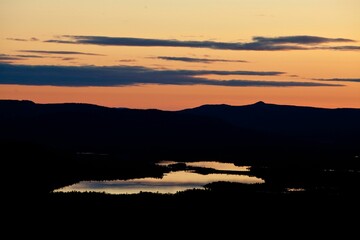 Aerial view of a midnight sun