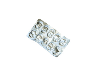 Pills cover on a white background