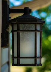 Vertical shot of an outdoor lantern