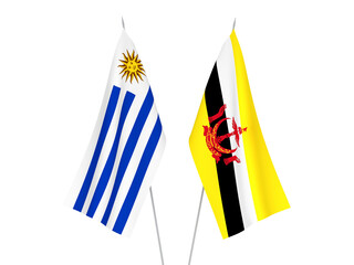 Oriental Republic of Uruguay and Brunei flags