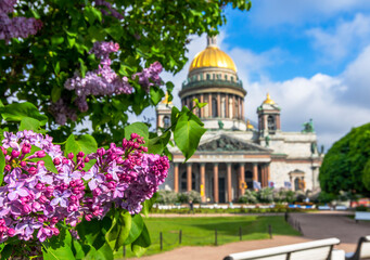 St. Petersburg, Russia - may 2023: St. Isaac's Cathedral in spring