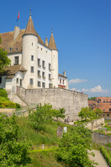 Fototapeta na wymiar View of the Nyon Castle in Nyon, Switzerland