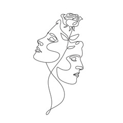 Couple kissing one line art. Line drawing of man and woman in love. St. Valentines Day Minimalist Modern Illustration Card. Wedding Logo. Romantic Card. Love concept. Fall in love