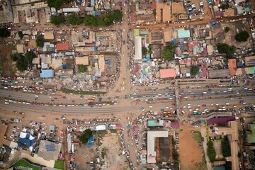Aerial view of Ghana in Africa