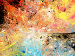 blue and orange abstract fractal background 3d rendering illustration