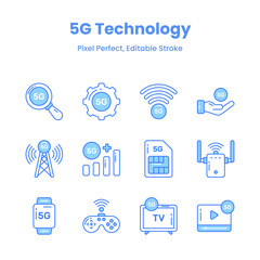 Transform your projects with our 5G network icons Add a touch of sophistication and convey the promise of lightning-fast connectivity to captivate your audience