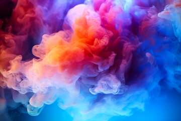 Fototapeta premium Surreal dance of cold and hot intertwined smoke, representing ice and fire.