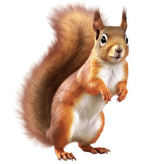squirrel on a transparant background, PNG, Generative Ai - obrazy, fototapety, plakaty