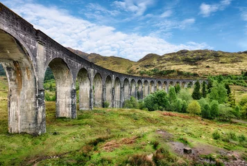 Foto auf Acrylglas Glenfinnan-Viadukt Scotland old train bridge, Glenfinnan