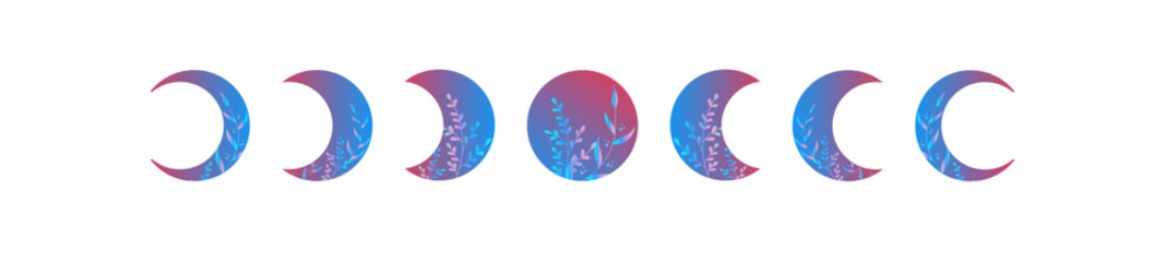 background with moon phases