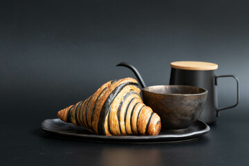 Close up Chocolate Croissant