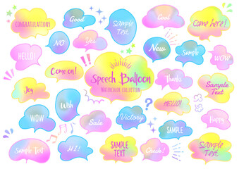カラフルな手書きの吹き出し素材セット