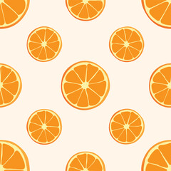 Semaless orange pattern for packages. Oranges vector pattern.