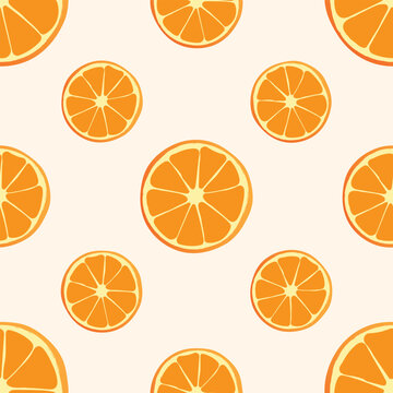 Semaless orange pattern for packages. Oranges vector pattern.