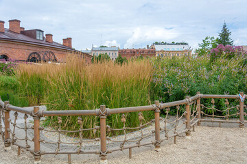 Saint Petersburg, flower beds on the island of New Holland