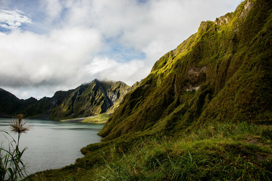 View of Lake Pinatubo, crater lake at Mount Pinatubo, Zambales, Luzon, Philippines