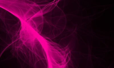 Abstract shaped silky pink smoke against a black background
