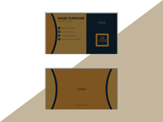 Title Double-sided creative business card template. Portrait and landscape orientation. Horizontal and vertical layout. Vector illustration	