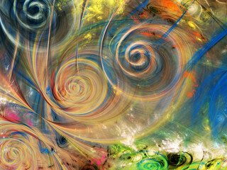 abstract chaotic fractal background 3D rendering illustration