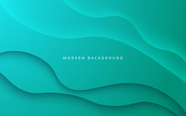 abstract green tosca soft diagonal shape light and shadow wavy background. eps10 vector