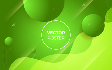 Modern green colorful liquid geometric background, with circle shape. eps10 vector