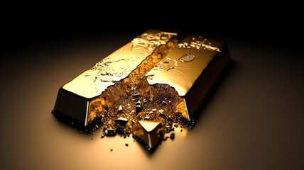 Gold bar melting with investment value concepts.money wealth.financial economy and asset.generative ai technology