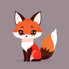Cute vector fox illustration