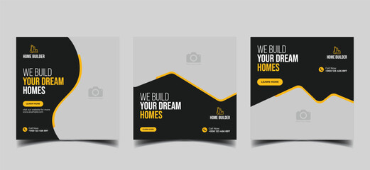 construction handyman home repair social media post & web banner template 