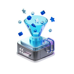 3D Technology Funnel Illustration