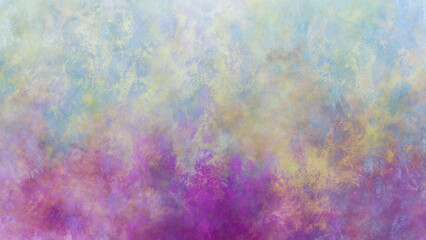 紫と水色のラフなペイント、抽象画