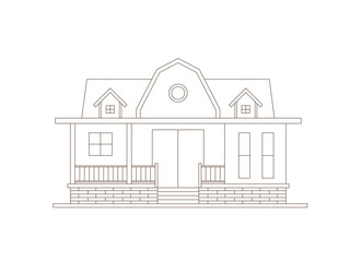 house on white background. vector illustration.