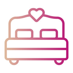 double bed gradient icon