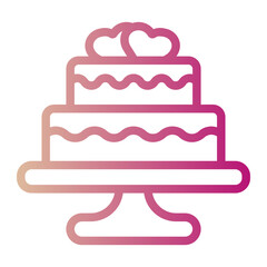 wedding cake gradient icon