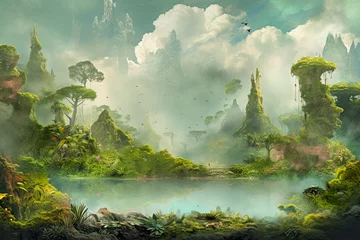 Foto auf Alu-Dibond landscape fantasy art green © WettE