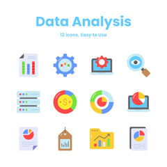 Carefully crafted data analysis and statistics icons, download this premium vectors easy to use