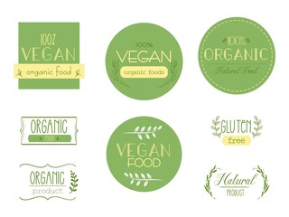 Logo de Comida Vegana, Comida Saludable, Editable