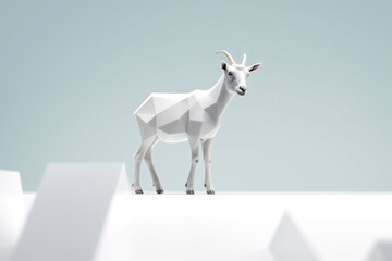 White goat standing on the ground - generative ai